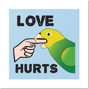 Love Hurts - Double Yellow Headed Amazon Parrot Posters and Art